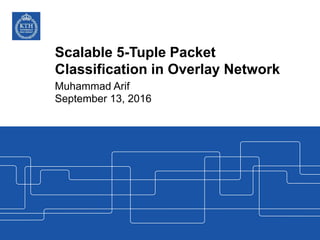 Scalable 5-Tuple Packet
Classification in Overlay Network
Muhammad Arif
September 13, 2016
 