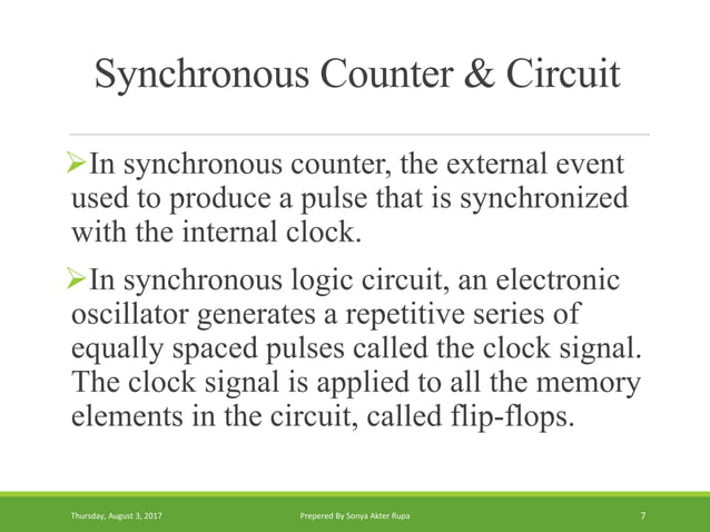 Synchronous Counter in Digital Logic Device | PPT