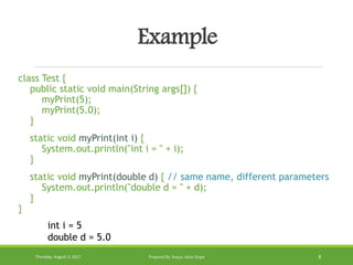 Method Overloading in Java | PPTX