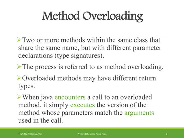 Method Overloading in Java | PPT