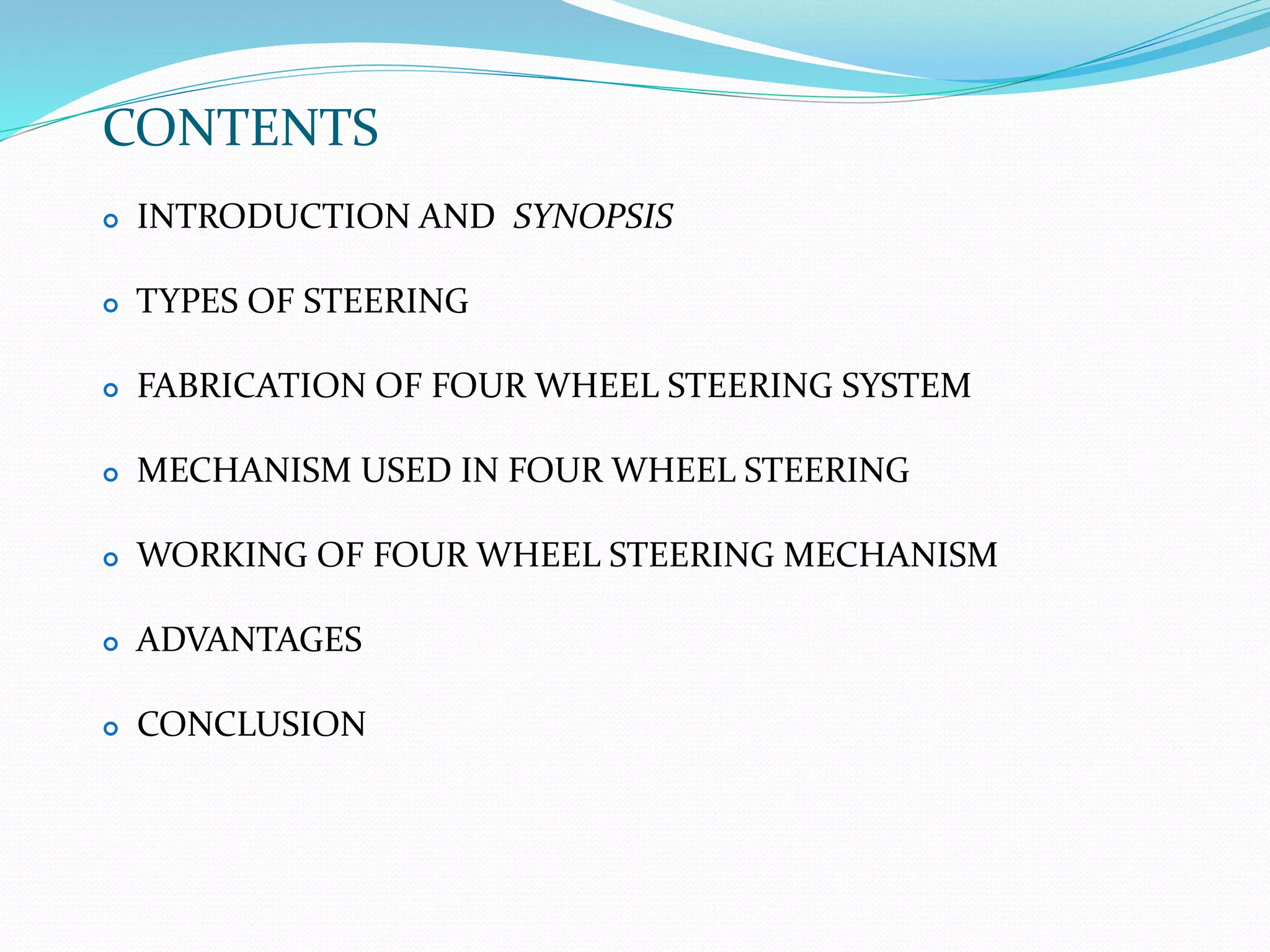 Fabrication of optional 4W steering mechanism | PPT