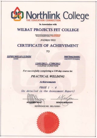 COLLEGE CERTIFICATE