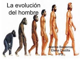 La evolución
del hombre
-Marina Basteiros-
Elena Castilla
1ºX
 
