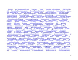6
fddi t-out fddi valid-transmission-time flowcontrol format frame-relay adaptive-shaping frame-relay [ bc |
be] frame-relay becn-response-enable frame-relay broadcast-queue frame-relay cir frame-relay class frame-
relay custom-queue-list frame-relay de-group frame-relay de-list frame-relay idle-timer frame-relay interface-
dlci frame-relay intf-type frame-relay inverse-arp frame-relay ip rtp header-compression frame-relay ip tcp
header-compression frame-relay lmi-type frame-relay local-dlci frame-relay map frame-relay map bridge
frame-relay map clns frame-relay map ip compress frame-relay map ip rtp header-compression frame-relay map ip tcp
header-compression frame-relay mincir frame-relay multicast-dlci frame-relay payload-compress packet-by-packet
frame-relay priority-dlci-group frame-relay priority-group frame-relay route frame-relay svc frame-relay
switching frame-relay traffic-rate frame-relay traffic-shaping fsck ftp-server enable ftp-server topdir
full-duplex full-help group-range half-duplex half-duplex controlled-carrier help history hold-
character hold-queue hostname hssi external-loop-request hssi internal-clock hub ignore-dcd
interface interface bvi interface dialer interface group-async ip access-group ip access-list ip
accounting ip accounting-list ip accounting-threshold ip accounting-transits ip address ip address
negotiated ip address-pool ip alias ip as-path access-list ip authentication ip bandwidth-percent eigrp
ip bgp-community new-format ip bootp server ip broadcast-address ip cef ip cef traffic-statistics ip cgmp
ip classless ip community-list ip default-gateway ip default-network ip dhcp-server ip directed-
broadcast ip domain-list ip domain-lookup ip domain-name ip dvmrp accept-filter ip dvmrp auto-
summary ip dvmrp default-information ip dvmrp metric ip dvmrp metric-offset ip dvmrp output-report-delay
ip dvmrp reject-non-pruners ip dvmrp routehog-notification ip dvmrp route-limit ip dvmrp summary-address ip
dvmrp unicast-routing ip forward-protocol ip ftp passive ip ftp password ip ftp source-interface ip ftp
username ip hello-interval eigrp ip helper-address ip hold-time eigrp ip host ip http ip identd ip
igmp access-group ip igmp explicit-tracking ip igmp helper-address ip igmp join-group ip igmp query-interval
ip igmp query-max-response-time ip igmp query-timeout ip igmp static-group ip igmp version ip irdp ip
load-sharing ip local policy route-map ip local pool ip mask-reply ip mroute ip mroute-cache ip mtu
ip multicast boundary ip multicast cache-headers ip multicast helper-map ip multicast rate-limit ip multicast-
routing ip multicast ttl-threshold ip name-server ip nat ip nat inside destination ip nat inside source ip
nat outside source ip nat pool ip nat stateful id ip nat translation ip nbar pdlm ip nbar port-map ip nbar
protocol-discovery ip netmask-format ip nhrp authentication ip nhrp holdtime ip nhrp interest ip nhrp map
ip nhrp map multicast ip nhrp max-send ip nhrp network-id ip nhrp nhs ip nhrp record ip nhrp
responder ip nhrp server-only ip nhrp trigger-svc ip nhrp use ip ospf authentication ip ospf authentication-
key ip ospf cost ip ospf dead-interval ip ospf demand-circuit ip ospf hello-interval ip ospf message-digest-
 