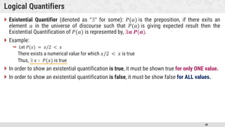 Logic Quantifiers BASIC OF ALGORITHM AND MATHEMATICS STUDENTS | PPTX