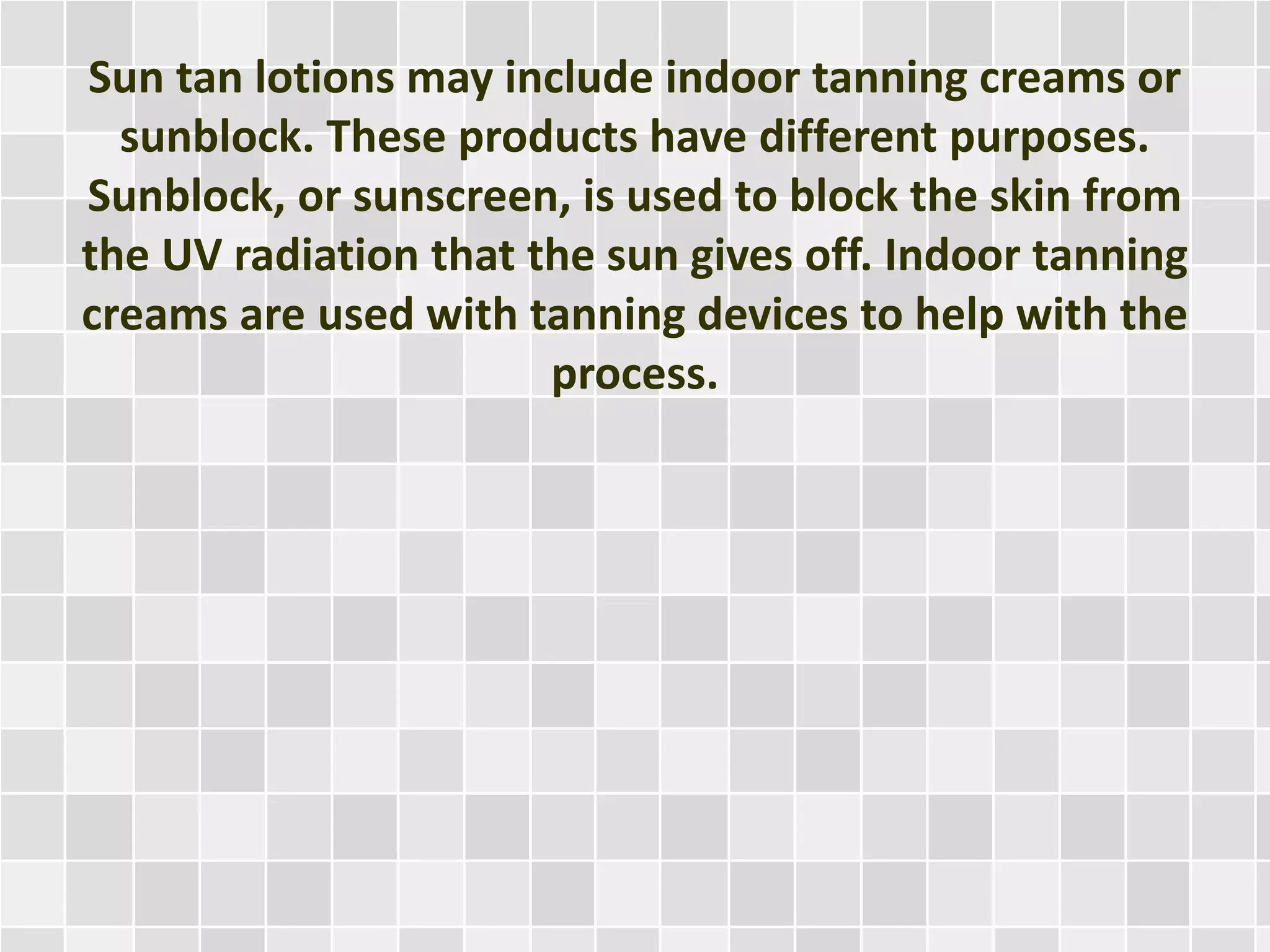 Important Details About Sun Tan Lotions