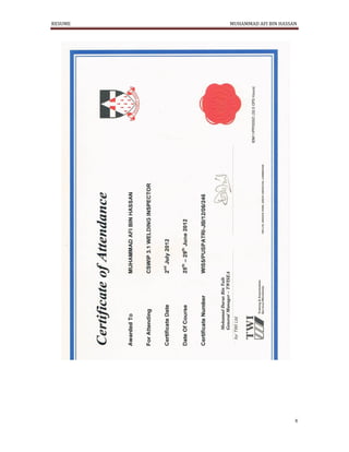 RESUME MUHAMMAD AFI BIN HASSAN
8
 