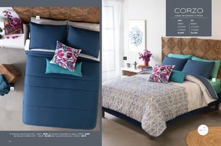 1. Sábanas Viasoft Aqua MAT - 24871 - $539 | 2. Cortinas Tergal Blanco Largas - 63659 - $399
3. Sábanas Vialifresh MAT - 23649 - $1,099 | 4. Frazada Mumbai Azul - 42642 - $479
VIASOFT
MAT KS
86807 86809
2 Fundas 2 Fundas
2 Cojines 2 Cojines
$1,899 $2,299
CORZO
Juego de edredón 2 Vistas
35
34
 