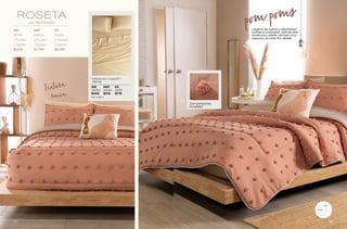 Textura
IND MAT KS
86595 86604 86598
1 Fundas 2 Fundas 2 Fundas
1 Cojines 1 Cojines 1 Cojines
$1,419 $1,799 $2,499
¡Con pompones
increíbles!
ROSETA
Jgo. de Edredón
IND
24203
$449
MAT
24149
$519
KS
24151
$719
SÁBANAS VIASOFT
BEIGE
Microfibra
pom poms
Llegaron las suaves y esponjosas
borlitas a tu edredón, disfruta esta
tendencia y añade volumen a tus
espacios con este fino detalle
VIASOFT
única
85
84
 
