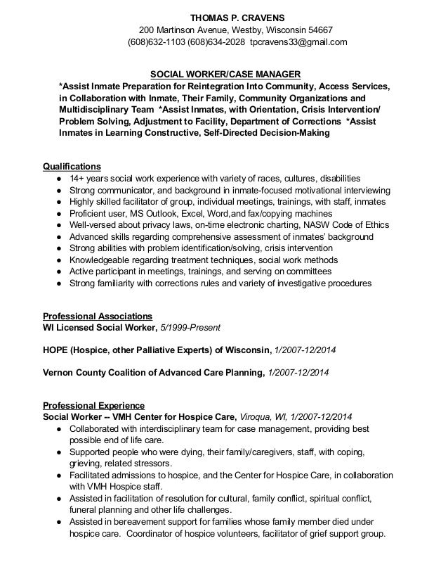 tom cravens doc social worker resume