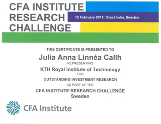 CFA IRC 2015