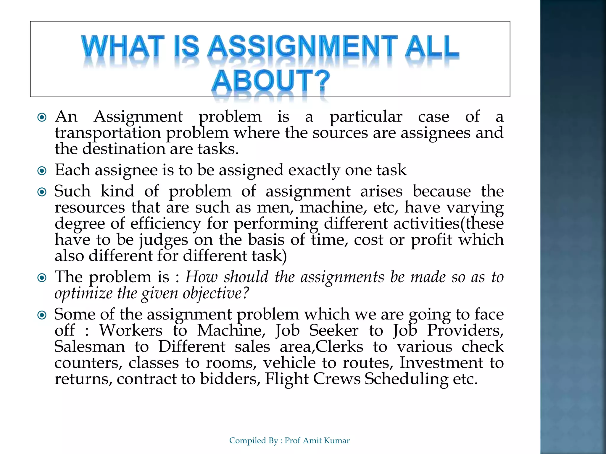 Assignment Problem | PPTX