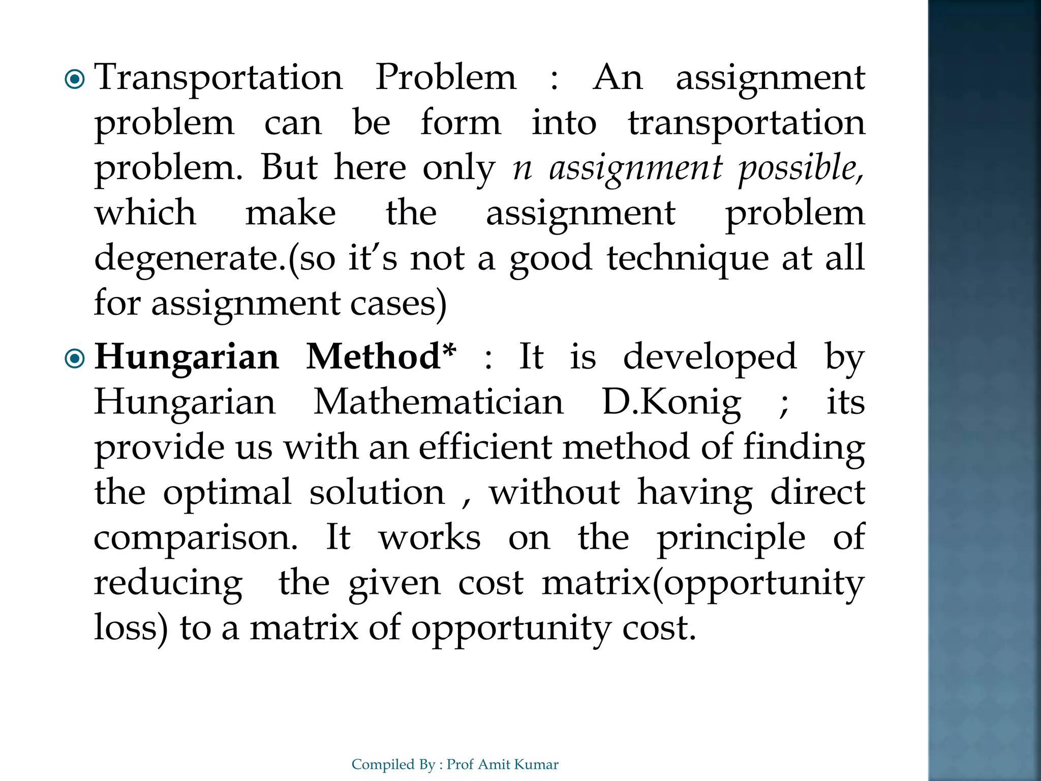 Assignment Problem | PPTX