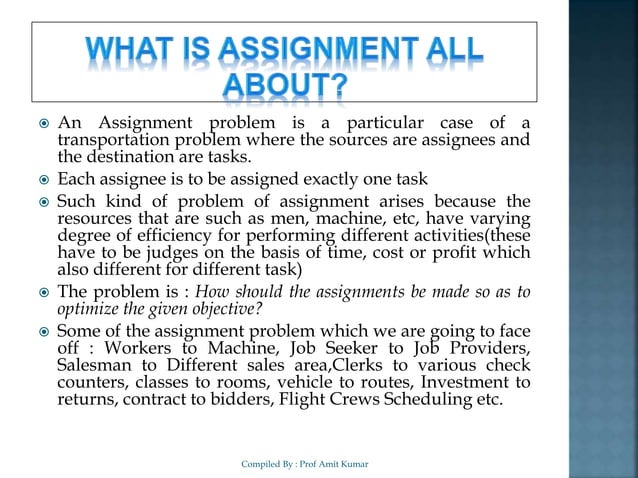 Assignment Problem | PPTX
