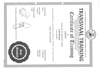 training certificates