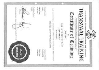 training certificates