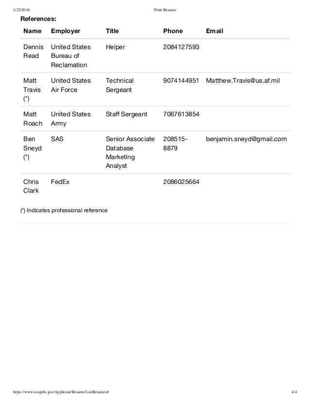 USAJOBS Resumes USAJOBS Resumes