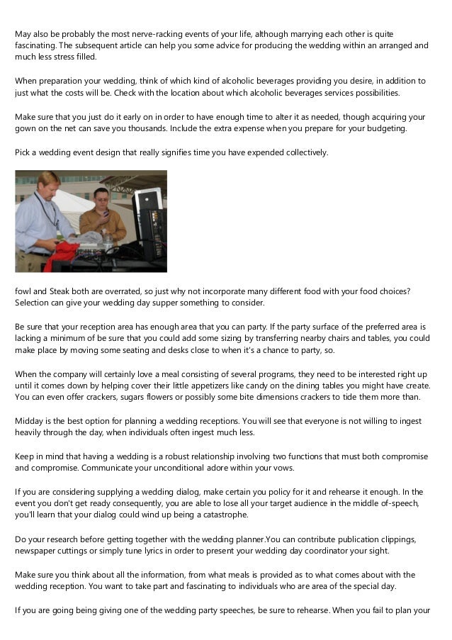 Try This Advice To The Best Wedding