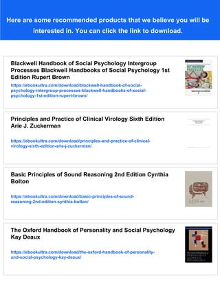 Social Psychology Handbook of Basic Principles 2nd Edition Arie W ...