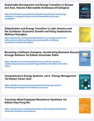 Electrification: Accelerating the Energy Transition 1st Edition Pami ...