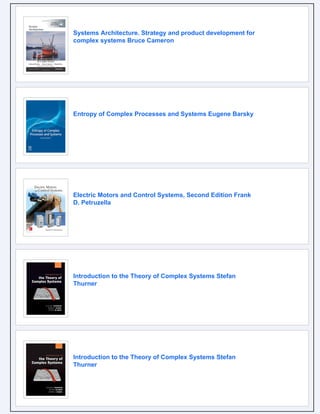 Complexity and Complex Chemo-Electric Systems Stanislaw Sieniutycz | PDF