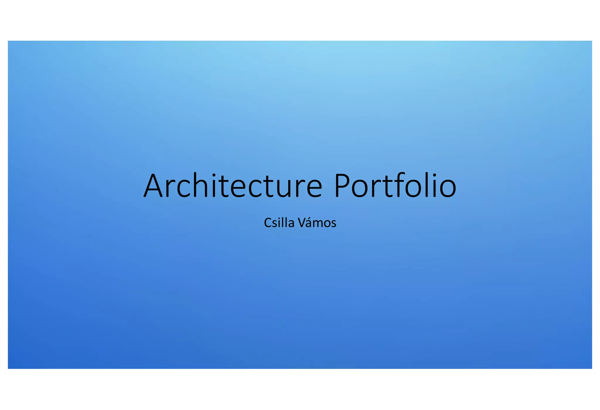 Csilla Vamos Architecture Portfolio | PDF image.