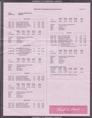 Wsu Transcript Wirth_Alexander_UpdatedTranscript | PDF