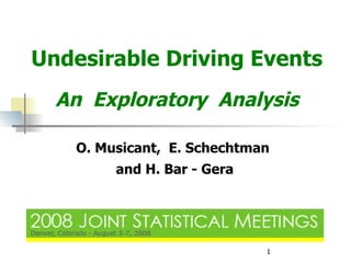 Undesirable Driving Events   An  Exploratory  Analysis   O. Musicant,  E. Schechtman  and H. Bar - Gera 