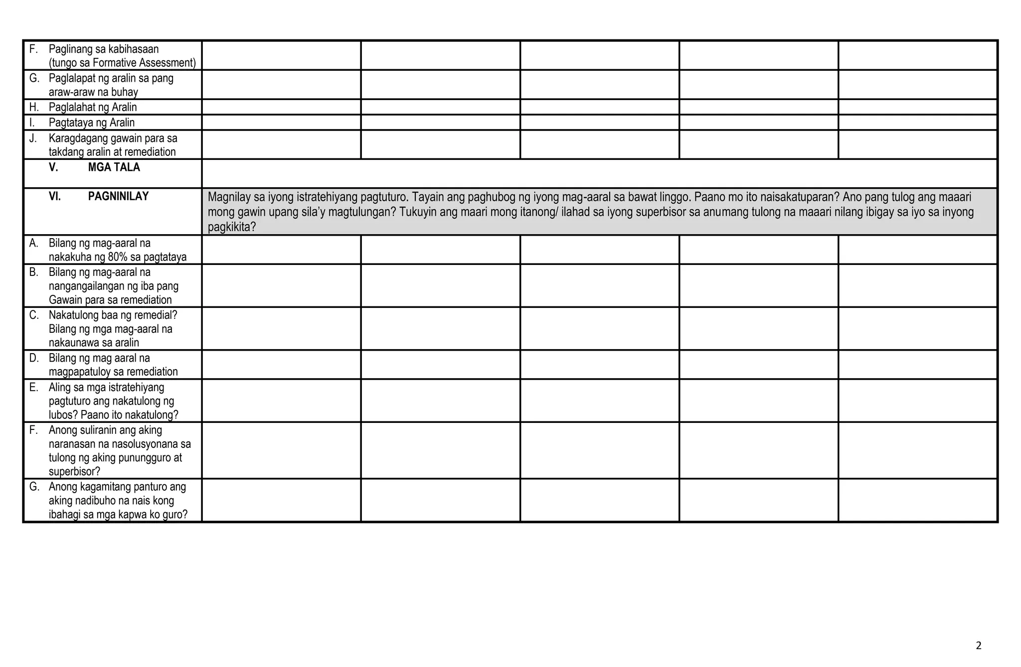 Dll Format Filipino