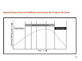 42
Typical Project Cost and Staffing Level Across the Project Life Cycle
 