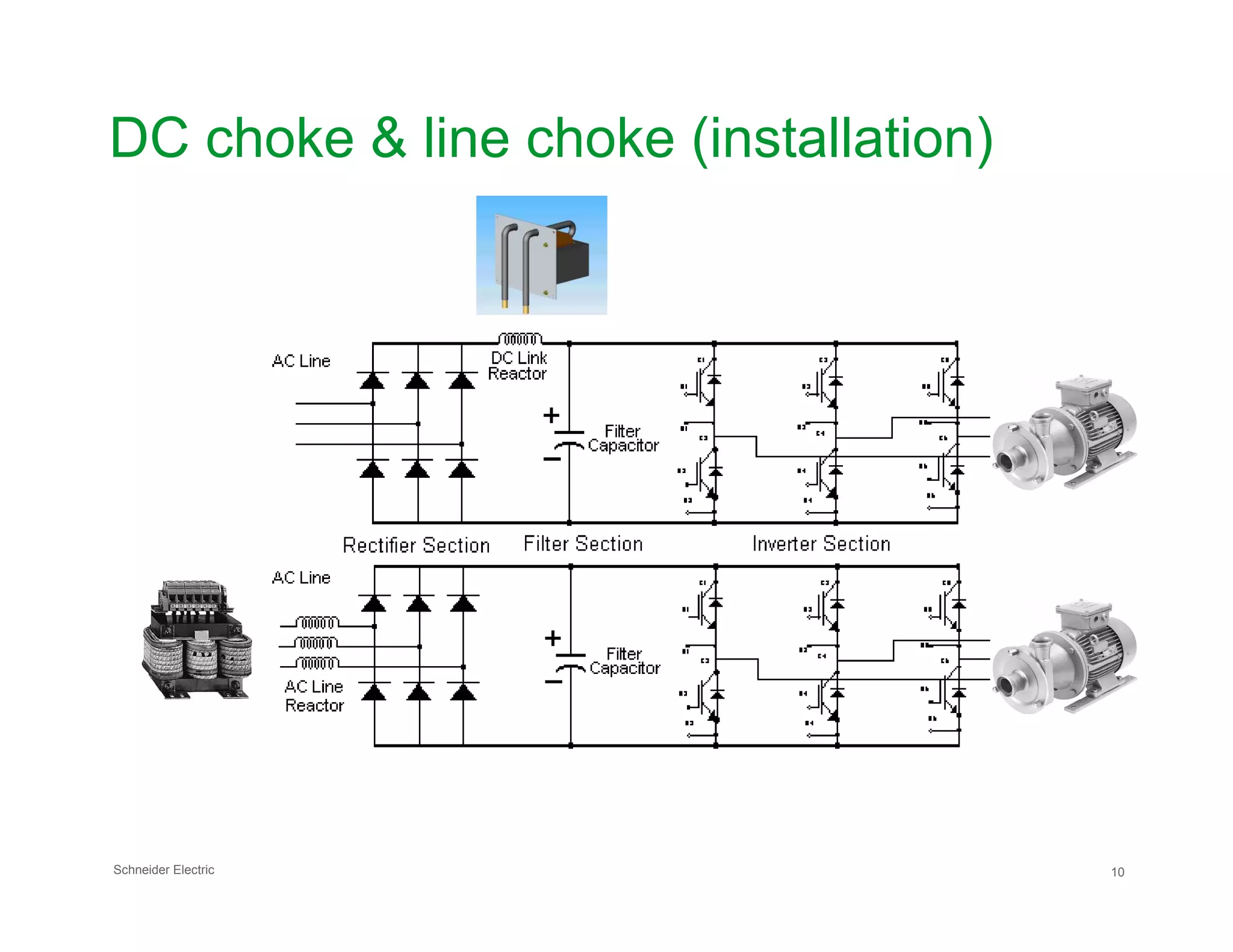 DC choke & line choke (installation)
Schneider Electric 10
 
