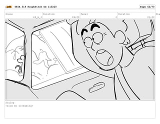Scene
49_A_3
Duration
04:00
Panel
2
Duration
01:00
Dia
Dialog
<slow mo screaming>
440A 319 RoughPitch DD 110220 Page 62/70
 