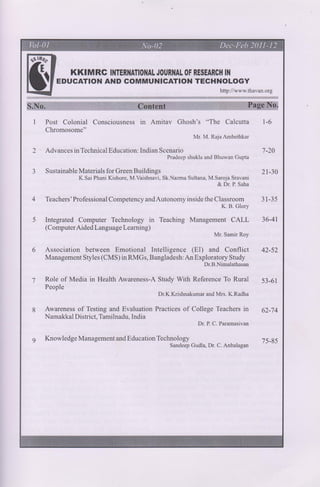 Awareness of testing and evaluation practices of college teachers in namakkal district, tamil nadu, india