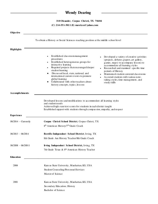 history teacher resume 2015 1 638