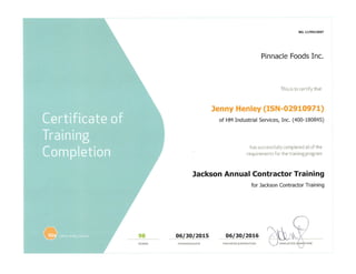 Jackson Annual Contractor Training 2015