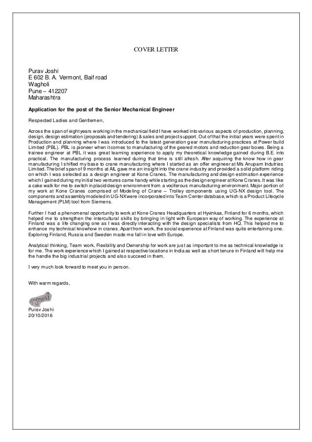 Cover letter