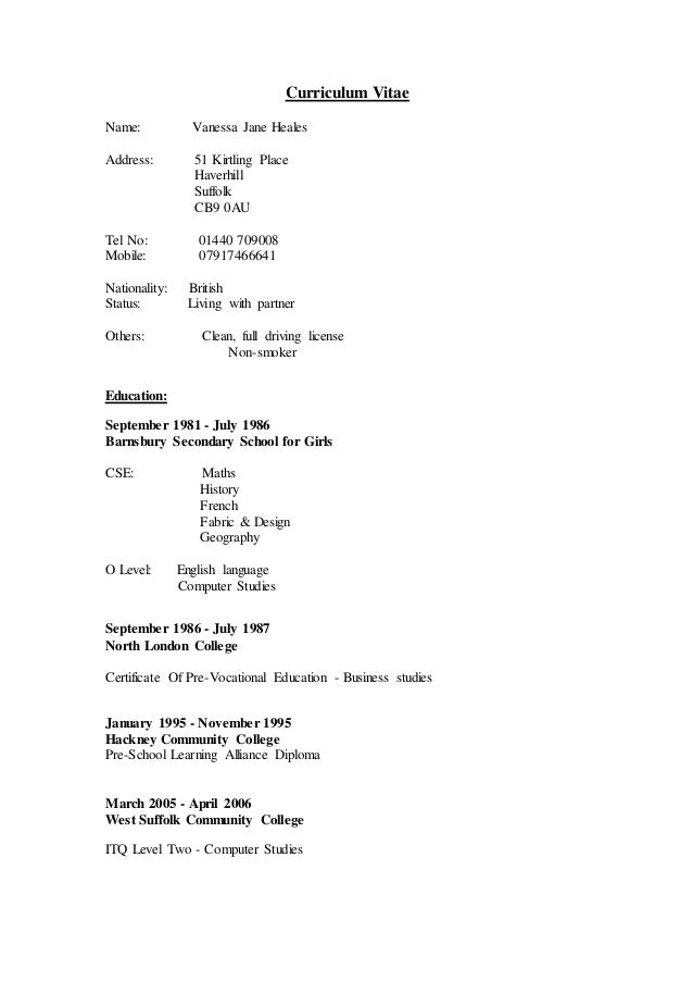 cv proper copy 2013 word copy copy a cv