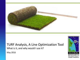 TURF Analysis, A Line Optimization Tool
What is it, and why would I use it?
May 2016
 