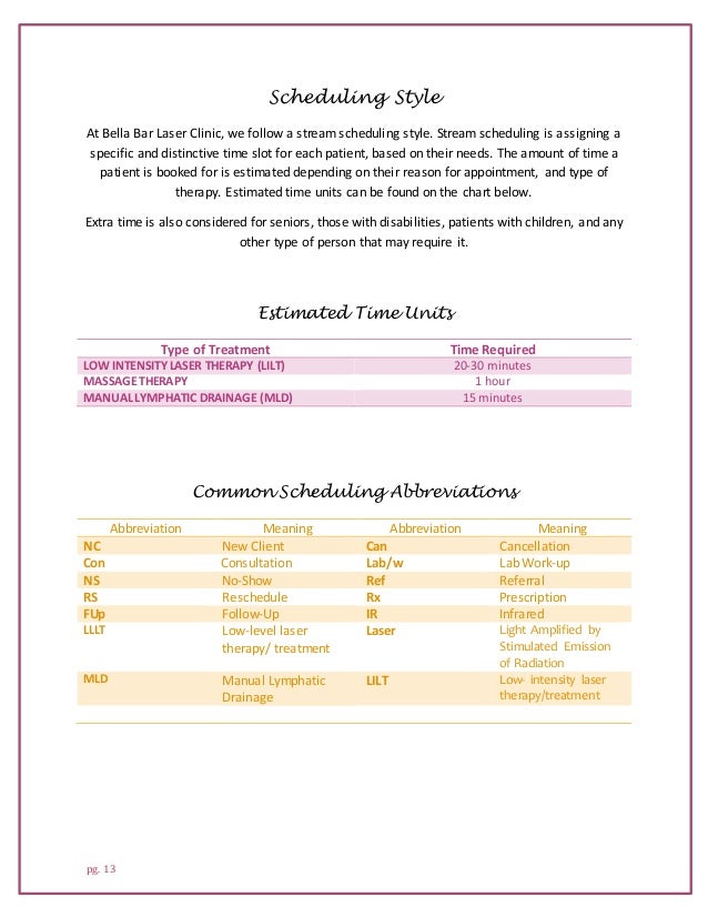 scheduling sample