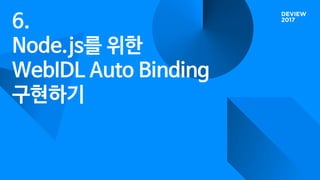 6.
Node.js를 위한
WebIDL Auto Binding
구현하기
 