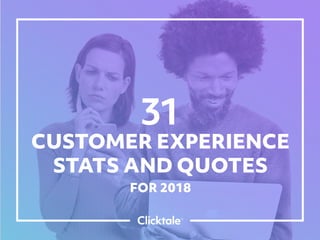31
CUSTOMER EXPERIENCE
STATS AND QUOTES
FOR 2018
 