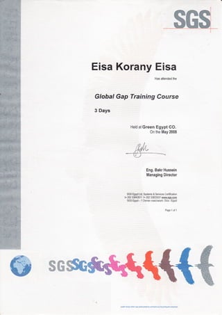 Eisa Certificates