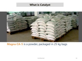 What is Catalyst
14Confidential
Magna CA-5 is a powder, packaged in 25 kg bags
 