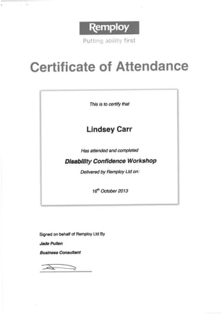 Disability Confidence Training Oct 2013