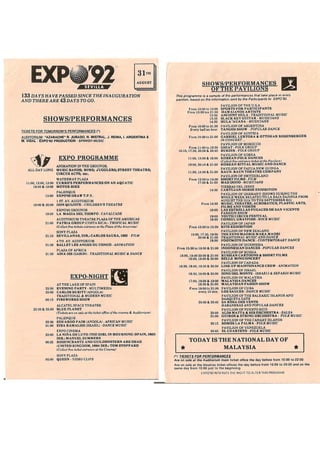 Programa del 31 de agosto de EXPO 92