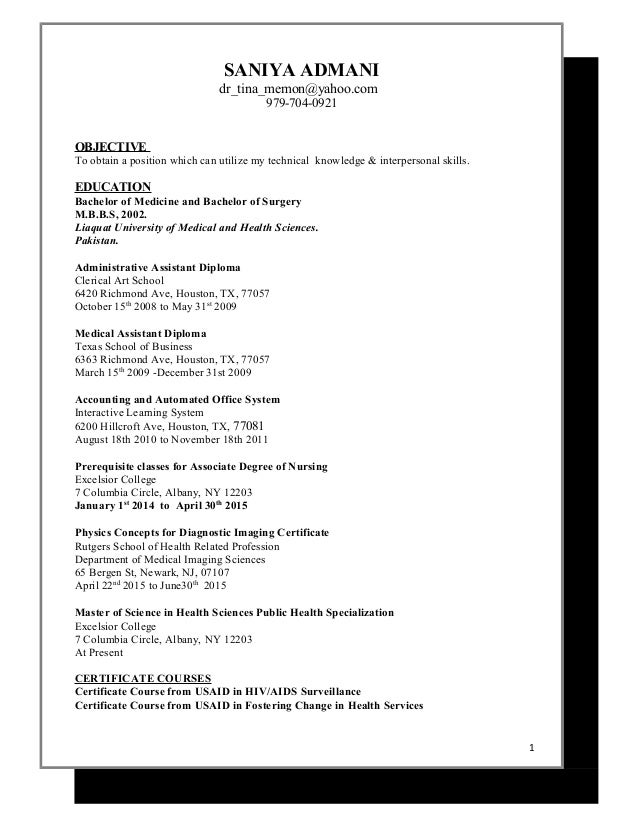 Saniya S Resume For Cl Saniya S Resume For Cl