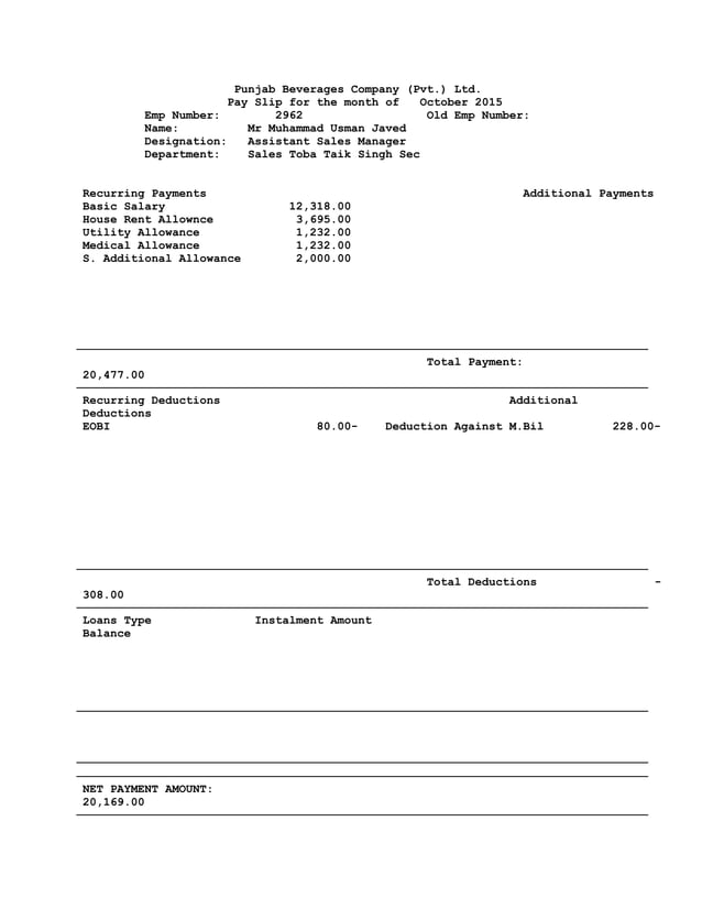 Pepsi Co Salary Slip.RTF