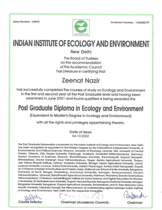ecolgy and environment certi