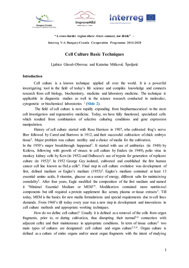 Cell Culture Techniques PDF
