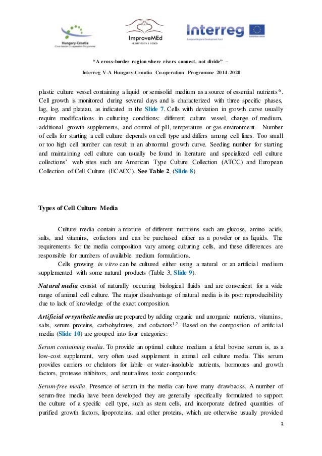 Notes for Cell Culture Basic Techniques